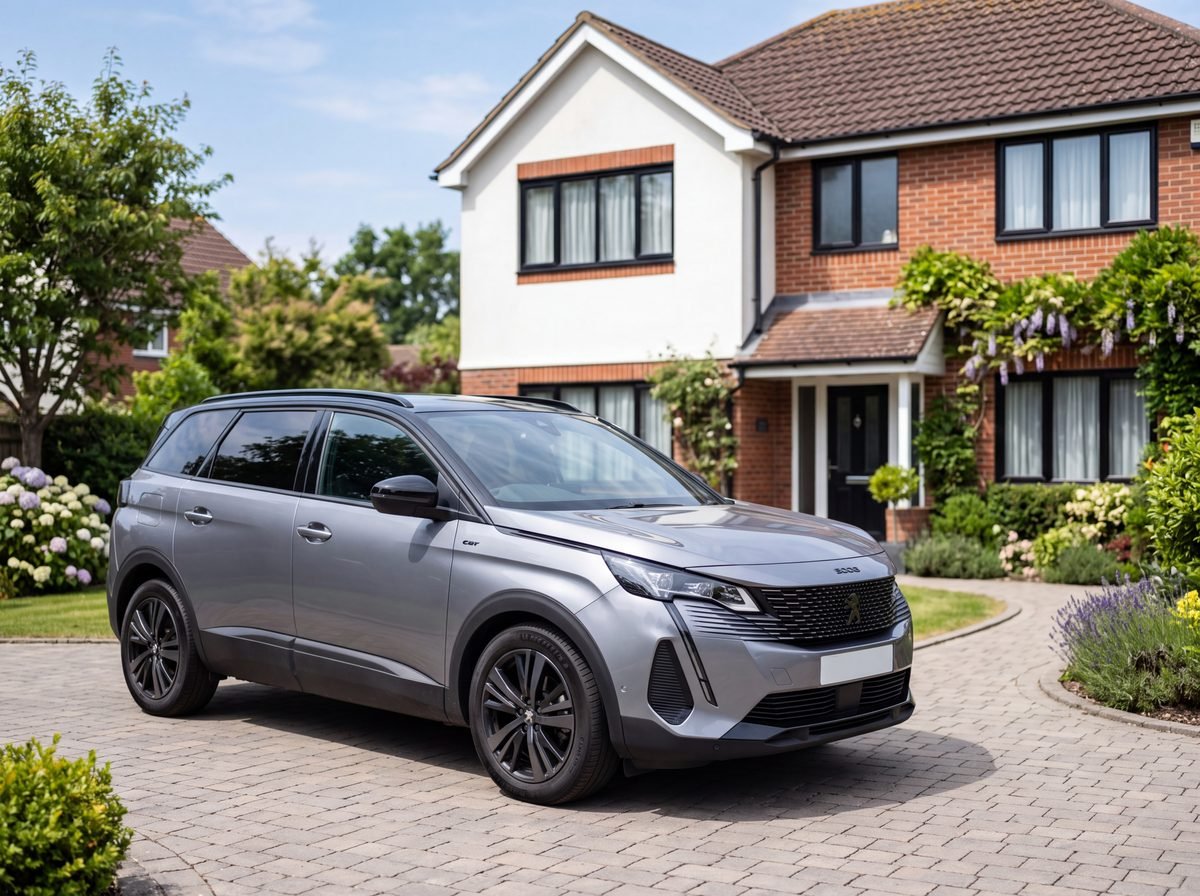 Peugeot 5008 grise lavée à l'extérieur par FLOWASH, vue de face
